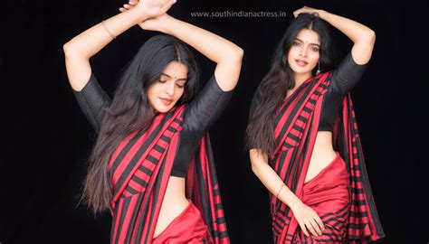 Sanchita Shetty Shows Her Hot Curves Wearing Saree South Indian Actress