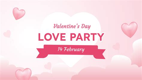 Valentine's day background greeting card for love party with pink heart