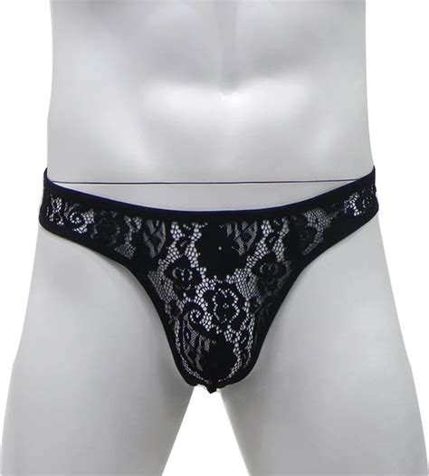 Heren Slip Sexy Zwart Erotisch Doorschijnend Mannen Lingerie Bol