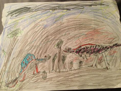 I Made A Drawing Of A Spino Attacking A Corrupted Alpha Rexwhat