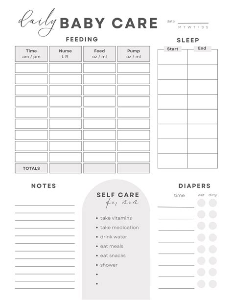 Free Newborn Feeding and Diaper Log Printables | Newborn feeding