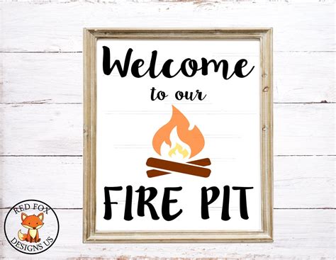 Welcome To Our Fire Pit Svg Vector Design Cricut Cutting Etsy