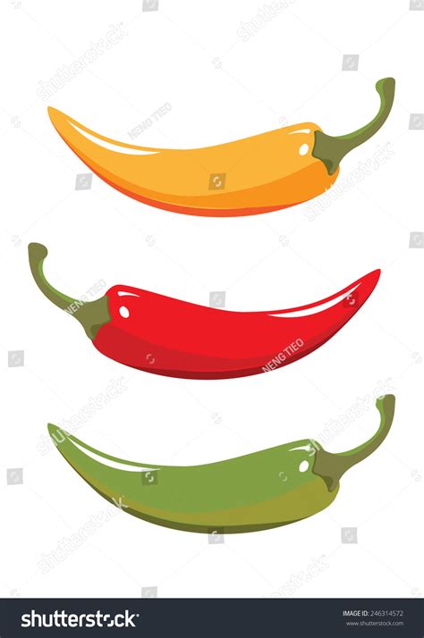 Hot Chili Pepper Vector Set Isolated Stock Vector Royalty Free