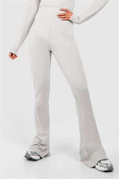 Trousers Premium Super Soft High Waisted Flares Boohoo