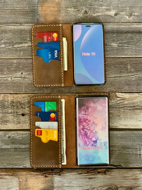 Samsung Galaxy Note 10 Case Leather Wallet Case Handmade | Etsy