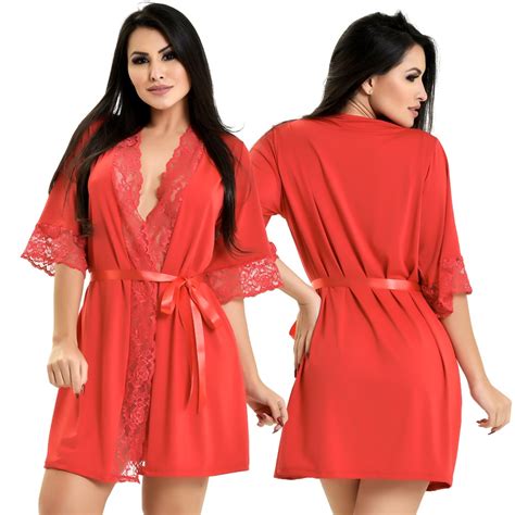 Robe Hoby Microfibra Renda Luxo Sensual Conforto Roupão Sexy Noiva Lua De Mel Chá De Lingerie