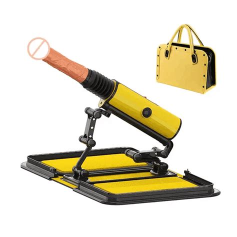 Us Leather Bag Female Sex Machine Masturbation Pumping Gun With Dildos