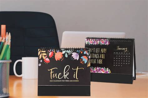 Snapklik 2024 Fuck It Calendar For Tired Ass Women Handmade Home Office Hanging Calendar