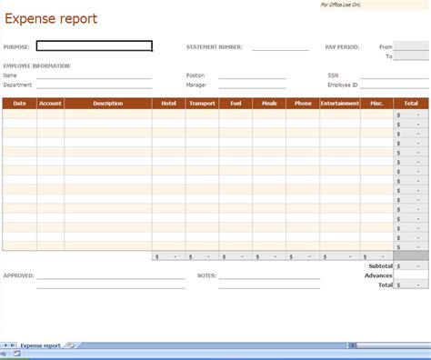 expense report excel template reporting expenses excel