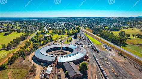 aerial view   junee roundhouse railway museum  junee australia