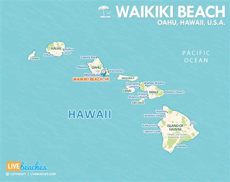 map  waikiki beach hawaii  beaches