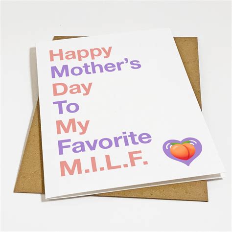 MILF Mother S Day Card Funny Mothers Day Card For Wife Woman In Your Life Gift For Her Etsy