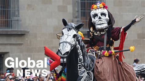 Day Of The Dead Parade Hits The Streets Of Mexico City Youtube