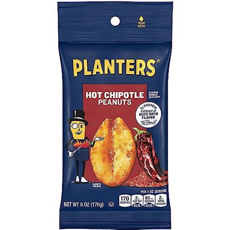 Planters Hot Chipotle Peanuts 12 Ct Pack 6 Oz Packs Walmart
