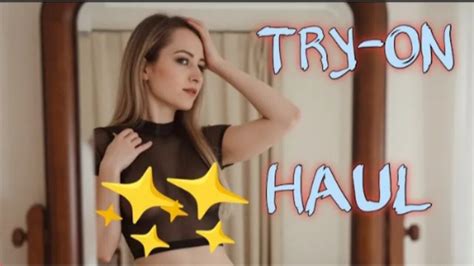 4K Transparent Lingerie Try On Haul SeeThrough Fabric No Bra Trend