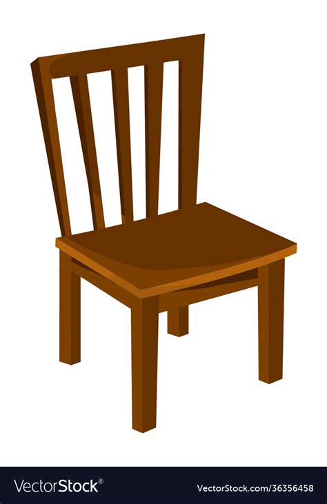 Brown Wooden Chair Stock Royalty Free Vector Image