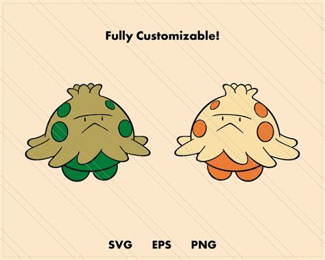 Shroomish Pokemon SVG Cut File Layered Digital Template Etsy