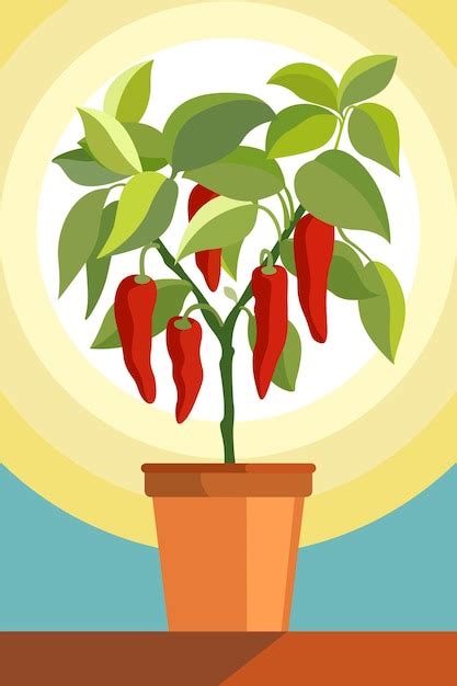 Premium Vector | Chili tree