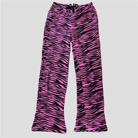 Y K Hot Pink Zebra Print Flared Scene Mcbling Pajama Depop