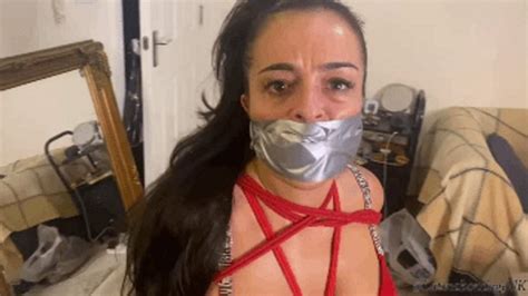 Latina Tied Up And Gagged With A Tape Wrap Smaller Size Latina Bondage Clips4sale