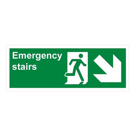 Emergency Stairs Sign 400mm X 150mm Tse Supply