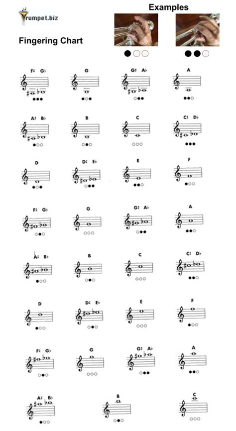 Trumpet Finger Chart For B Flat Scale - Quick Chart Maker