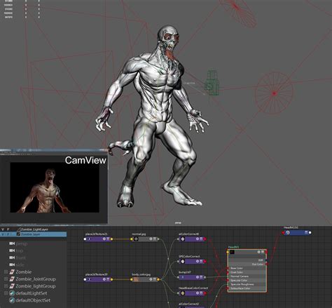 Naked Zombie 3D Model Animated Rigged CGTrader
