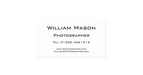 Reflective Text Photographer Business Card Zazzle