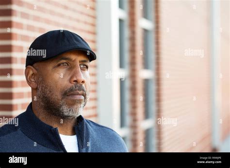 Mature African American Man In Deep Thought Stock Photo Alamy