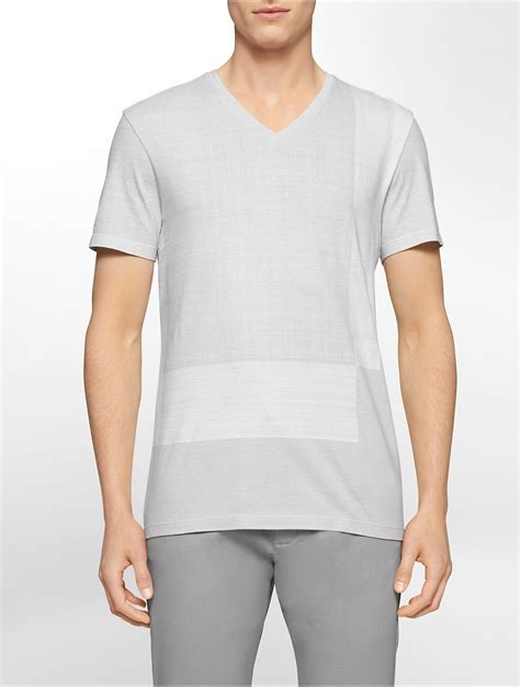 Lyst Calvin Klein White Label Classic Fit Grid Stripe Block Print V