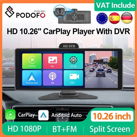 Podofo Inch Hd Wireless Carplay Player Android Auto Stereo Din