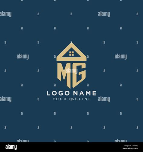 Initial Letter Mg With Simple House Roof Creative Logo Design For Real