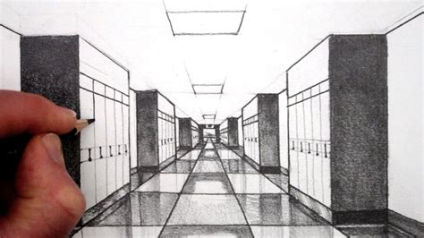 How to Draw 1-Point Perspective for Beginners: A Hallway - YouTube