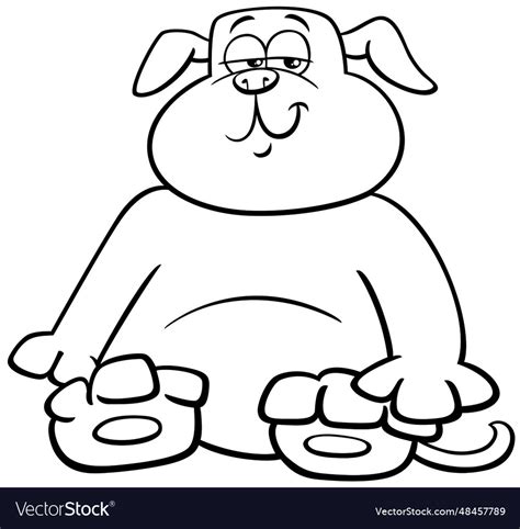 Funny Sitting Cartoon Dog Animal Character Vector Image