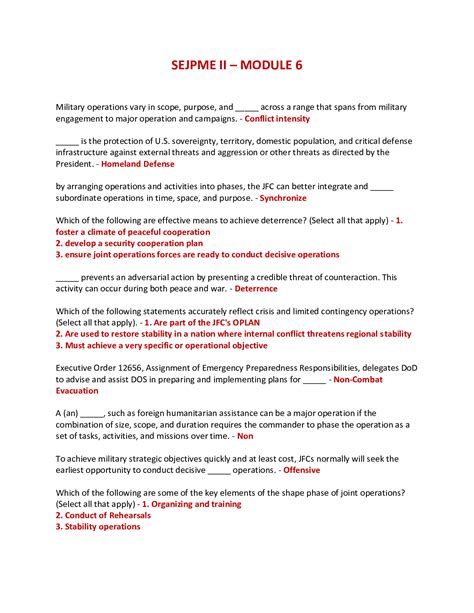 Sejpme Ii Module 6 Joint Operations Browsegrades