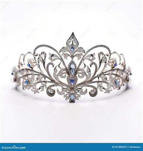 Elegant Silver And Blue Tiara Inspired By Emira Royalty-Free Stock