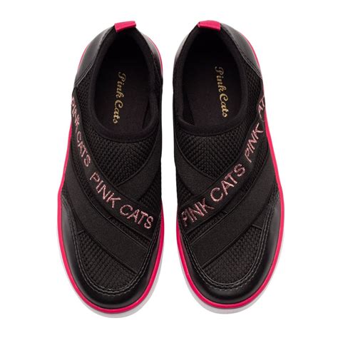 Tênis Infantil Pink Cats Slip On Preto 32