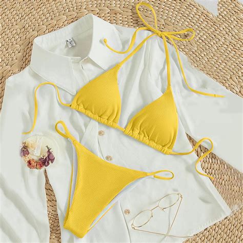 TEVEQ Women S High Waisted Bikini Sets Two Swimsuit Knot Bathing Suit Swim Suits For Women