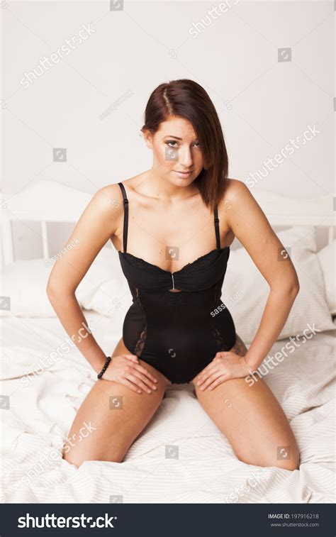 Sexy Beautiful Brunette Lingerie Woman Laying Stock Photo 197916218 Shutterstock