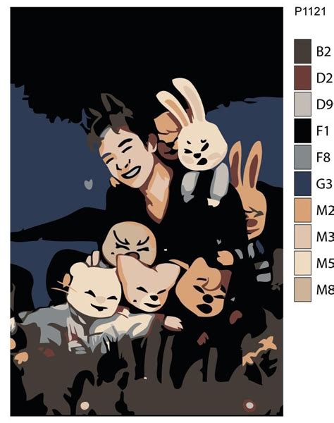 Детская картина по номерам P1121 "K-pop группа - Stray Kids (Стрей Кидс ...