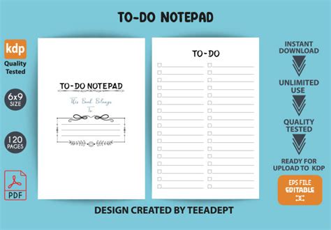 To-DO NOTEPAD Graphic by TeeAdept · Creative Fabrica