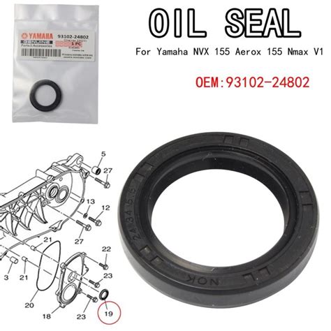 卐 Yamaha Genuine Pulley Side Oil Seal 93102 24802 AEROX V1 V2 NMAX V2