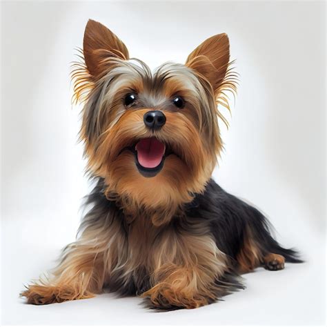 Premium Ai Image Portrait Of Laying Yorkshire Terrier Dog Made With