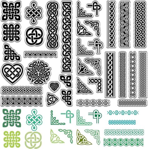 CRASPIRE 2Pcs Celtic Knot Clear Rubber Stamps Trinity Knot Reusable