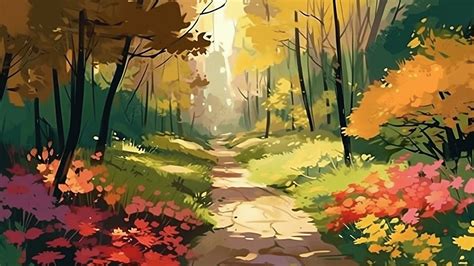 Park Trail Forest Background Garden Trail Forest Background Image