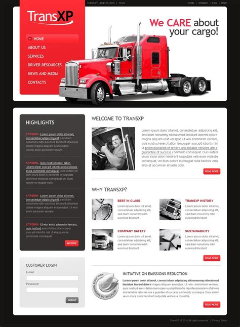 trucking company website template