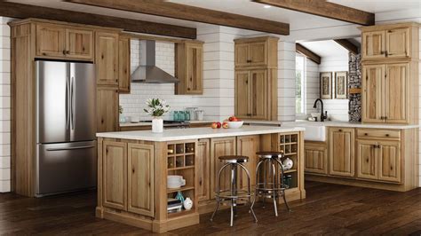 Hampton Bath Cabinets In Natural Hickory Kitchen The Home Depot