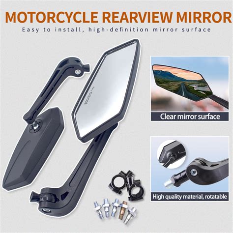 Universal Motorcycle Mirrors Convex Handlebar Rear View Side Mirror