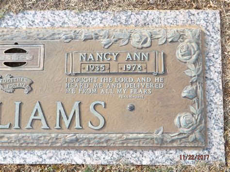 Nancy Ann Paris Williams 1935 1978 Find A Grave Memorial