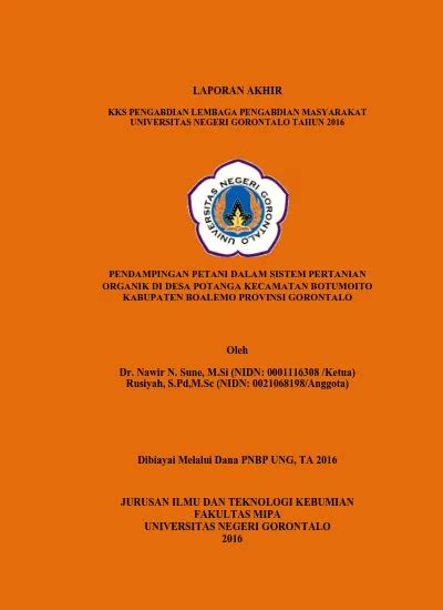 Laporan Akhir Kks Pengabdian Lembaga Pengabdian Masyarakat Universitas